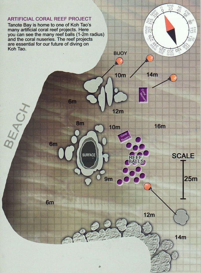 Tanote Bay dive site map
